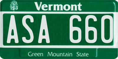 VT license plate ASA660