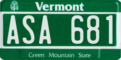 VT license plate ASA681