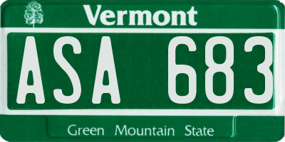 VT license plate ASA683