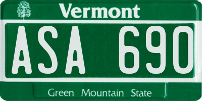 VT license plate ASA690