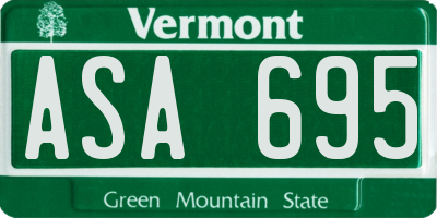 VT license plate ASA695