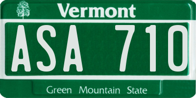 VT license plate ASA710