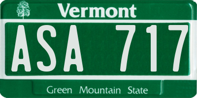 VT license plate ASA717