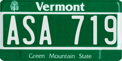 VT license plate ASA719