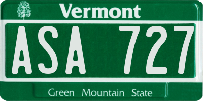 VT license plate ASA727