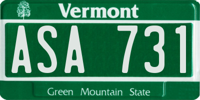 VT license plate ASA731