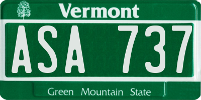 VT license plate ASA737
