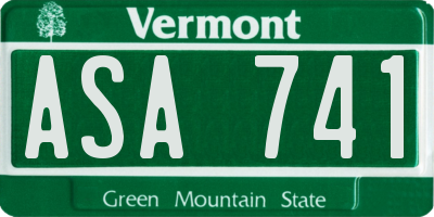 VT license plate ASA741