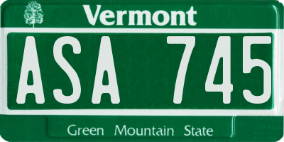 VT license plate ASA745
