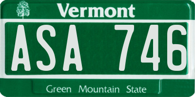 VT license plate ASA746