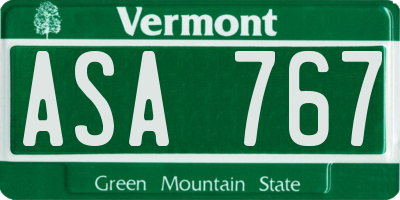 VT license plate ASA767