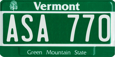 VT license plate ASA770