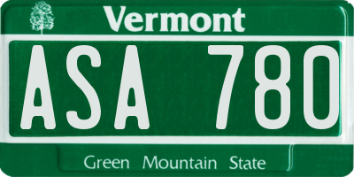 VT license plate ASA780