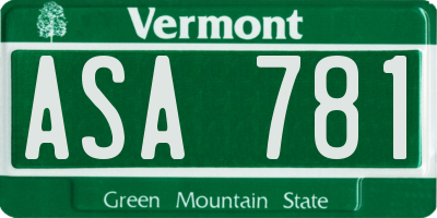 VT license plate ASA781