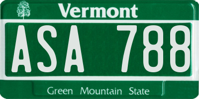 VT license plate ASA788