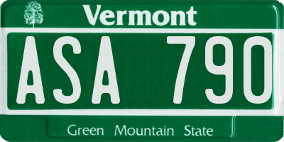 VT license plate ASA790