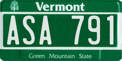 VT license plate ASA791