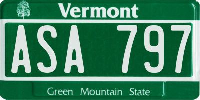 VT license plate ASA797