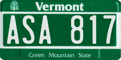 VT license plate ASA817