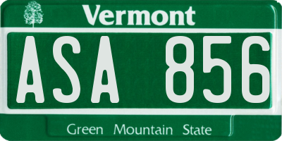 VT license plate ASA856