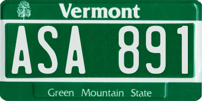 VT license plate ASA891