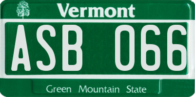 VT license plate ASB066