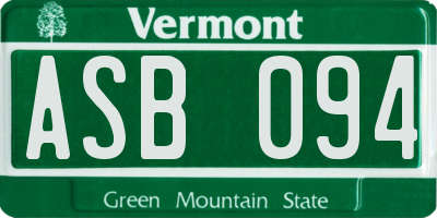 VT license plate ASB094
