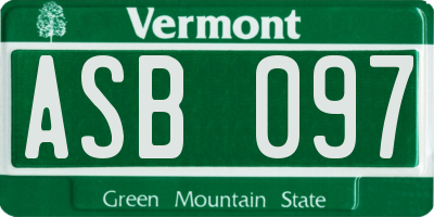 VT license plate ASB097
