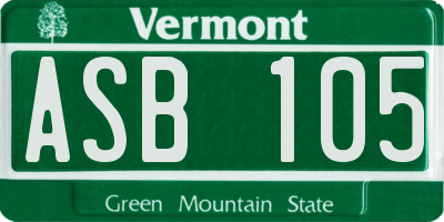 VT license plate ASB105