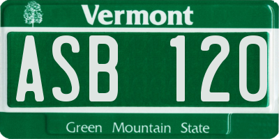 VT license plate ASB120