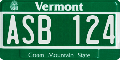 VT license plate ASB124
