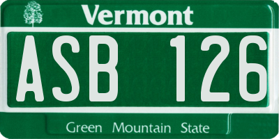 VT license plate ASB126