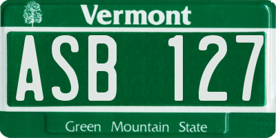 VT license plate ASB127