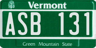 VT license plate ASB131