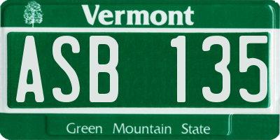 VT license plate ASB135