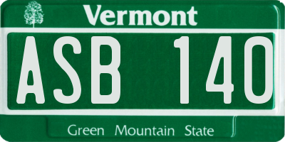 VT license plate ASB140