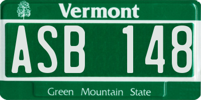 VT license plate ASB148