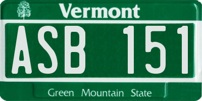 VT license plate ASB151
