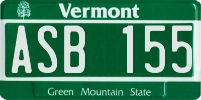 VT license plate ASB155