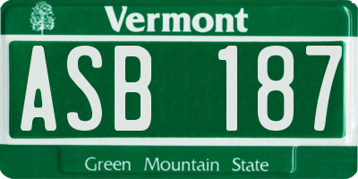VT license plate ASB187