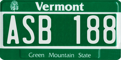 VT license plate ASB188