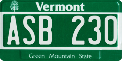 VT license plate ASB230
