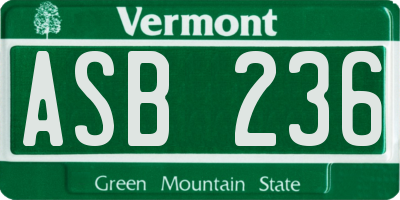 VT license plate ASB236