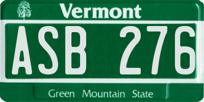 VT license plate ASB276