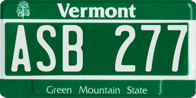 VT license plate ASB277