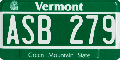 VT license plate ASB279