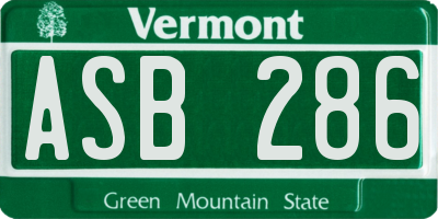 VT license plate ASB286