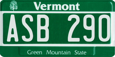 VT license plate ASB290