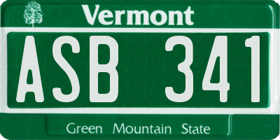 VT license plate ASB341