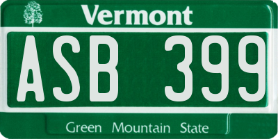 VT license plate ASB399